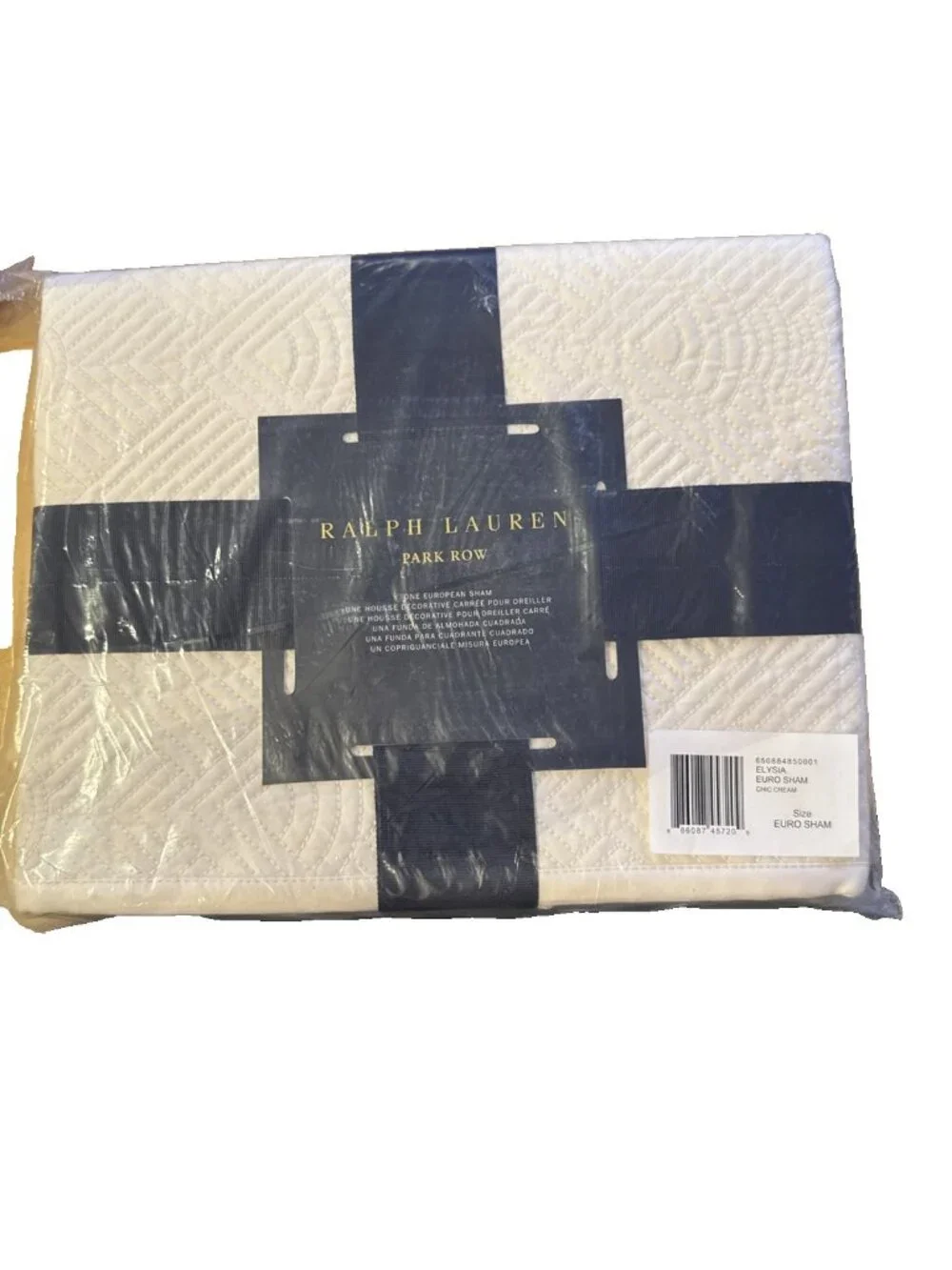 Ralph Lauren Elysia Park Row Euro Sham Chic Cream NEW